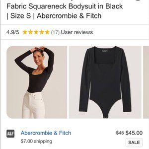 NEW Abercrombie Double-Layered Seamless Fabric Squareneck Bodysuit